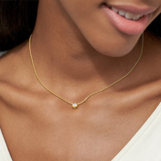 Collier avec diamant solitaire rond de 0,10 ct à 1,0 ct F-VS cultivé en laboratoire