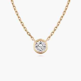 Collier avec diamant solitaire rond de 0,10 ct à 1,0 ct F-VS cultivé en laboratoire