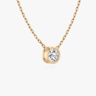 Collier avec diamant solitaire rond de 0,10 ct à 1,0 ct F-VS cultivé en laboratoire