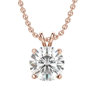 Collier avec diamant solitaire rond de 0,25 à 1,0 ct F-VS cultivé en laboratoire pour femme