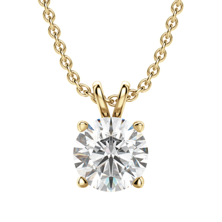 Collier avec diamant solitaire rond de 0,25 à 1,0 ct F-VS cultivé en laboratoire pour femme