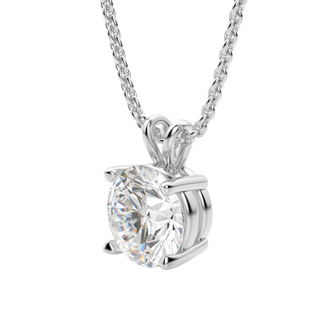 Collier avec diamant solitaire rond de 0,25 à 1,0 ct F-VS cultivé en laboratoire pour femme