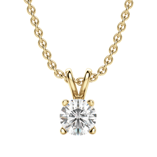 Collier avec diamant solitaire rond de 0,25 à 1,0 ct F-VS cultivé en laboratoire pour femme