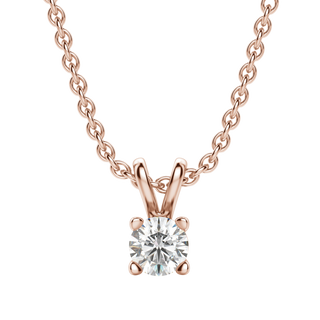 Collier avec diamant solitaire rond de 0,25 à 1,0 ct F-VS cultivé en laboratoire pour femme