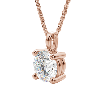 Collier avec diamant solitaire rond F-VS de 0,25 à 1,5 ct cultivé en laboratoire