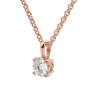 Collier avec diamant solitaire rond F-VS de 0,25 à 1,5 ct cultivé en laboratoire