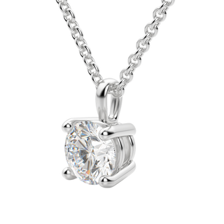 Collier avec diamant solitaire rond F-VS de 0,25 à 1,5 ct cultivé en laboratoire