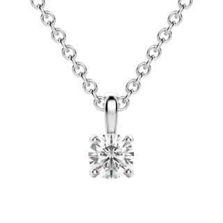 Collier avec diamant solitaire rond F-VS de 0,25 à 1,5 ct cultivé en laboratoire