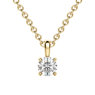 Collier avec diamant solitaire rond F-VS de 0,25 à 1,5 ct cultivé en laboratoire