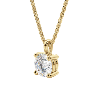 Collier avec diamant solitaire rond F-VS de 0,25 à 1,5 ct cultivé en laboratoire