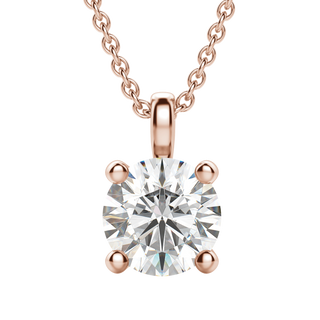 Collier avec diamant solitaire rond F-VS de 0,25 à 1,5 ct cultivé en laboratoire