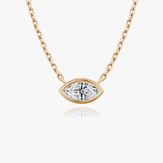 Collier avec diamant solitaire taille marquise de 0,25 à 1,0 ct F-VS cultivé en laboratoire