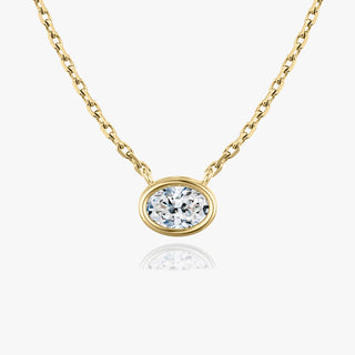 Collier avec diamant solitaire ovale de 0,25 ct à 1,0 ct F-VS cultivé en laboratoire