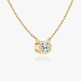 Collier avec diamant solitaire ovale de 0,25 ct à 1,0 ct F-VS cultivé en laboratoire