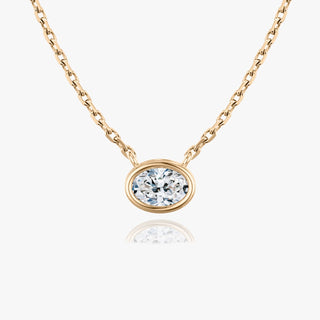 Collier avec diamant solitaire ovale de 0,25 ct à 1,0 ct F-VS cultivé en laboratoire