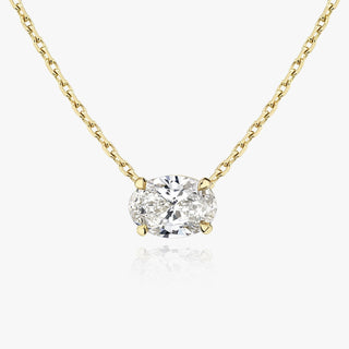 Collier avec diamant solitaire ovale F-VS de 0,25 ct à 1,0 ct cultivé en laboratoire