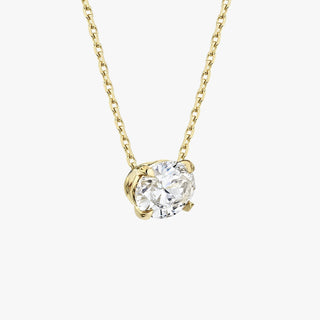 Collier avec diamant solitaire ovale F-VS de 0,25 ct à 1,0 ct cultivé en laboratoire