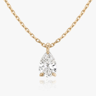 Collier avec diamant solitaire en forme de poire F-VS de 0,25 ct à 1,0 ct, cultivé en laboratoire