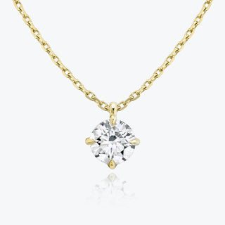 Collier avec diamant solitaire rond F-VS de 0,25 ct à 1,0 ct cultivé en laboratoire