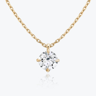 Collier avec diamant solitaire rond F-VS de 0,25 ct à 1,0 ct cultivé en laboratoire