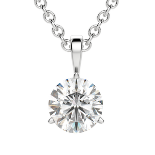 Collier solitaire en diamant rond F-VS de 0,25 à 1,50 ct cultivé en laboratoire