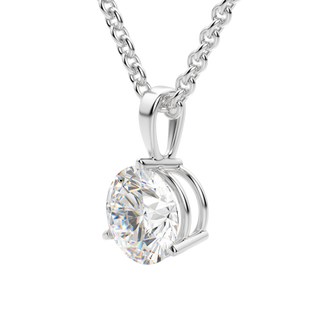 Collier solitaire en diamant rond F-VS de 0,25 à 1,50 ct cultivé en laboratoire