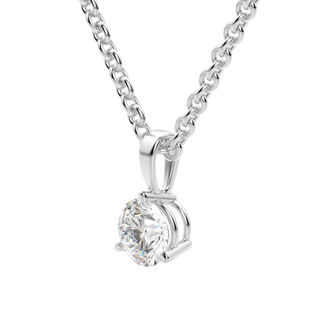 Collier solitaire en diamant rond F-VS de 0,25 à 1,50 ct cultivé en laboratoire