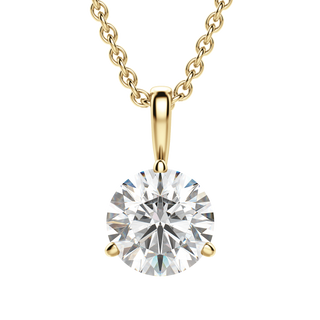 Collier solitaire en diamant rond F-VS de 0,25 à 1,50 ct cultivé en laboratoire