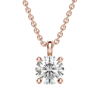 Collier avec diamant solitaire rond F-VS de 0,25 à 1,50 ct cultivé en laboratoire