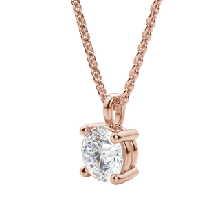 Collier avec diamant solitaire rond F-VS de 0,25 à 1,50 ct cultivé en laboratoire