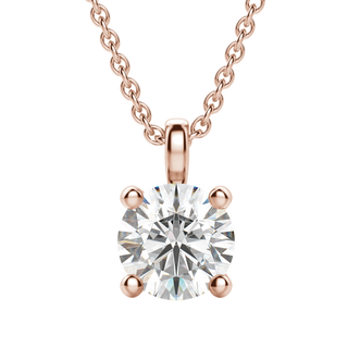 Collier avec diamant solitaire rond F-VS de 0,25 à 1,50 ct cultivé en laboratoire