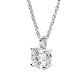 Collier avec diamant solitaire rond F-VS de 0,25 à 1,50 ct cultivé en laboratoire