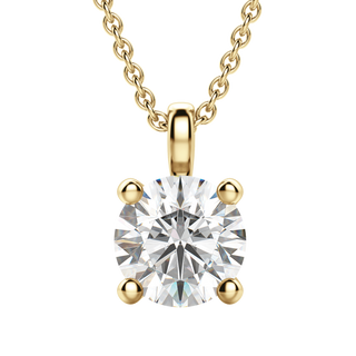 Collier avec diamant solitaire rond F-VS de 0,25 à 1,50 ct cultivé en laboratoire