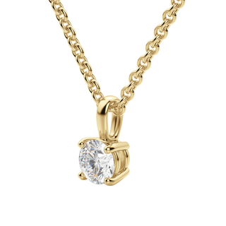 Collier avec diamant solitaire rond F-VS de 0,25 à 1,50 ct cultivé en laboratoire