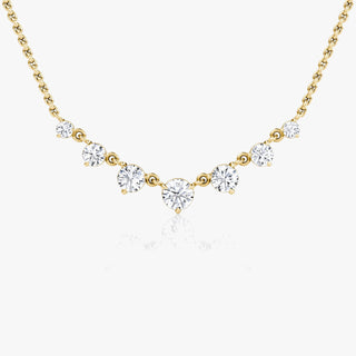 Collier à sept diamants de laboratoire F-VS à taille ronde de 0,25 ct