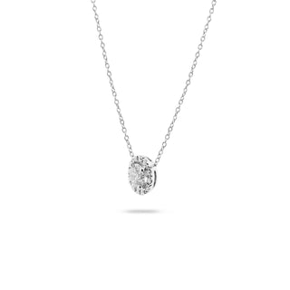 0.55CT Round Halo F-VS Lab Grown Diamond Necklace