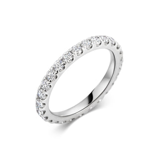 Alliance de mariage empilable avec diamants ronds de 2,0 mm cultivés en laboratoire 