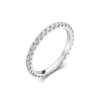 Alliance de mariage éternité complète avec diamants ronds de 1,80 mm cultivés en laboratoire 