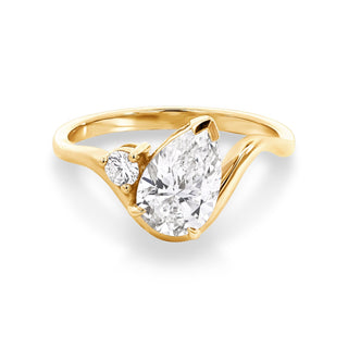 Bague de fiançailles unique avec diamant CVD en forme de poire de 1,60 à 3,50 ct