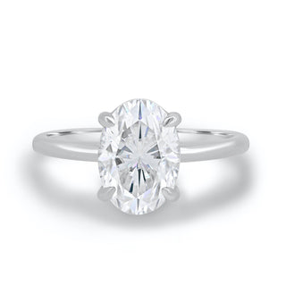 1.80ct Oval Cut 4 Prongs Moissanite Solitaire Engagement Ring - ELITE CARAT