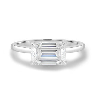 1.80CT Emerald Cut East West Moissanite Engagement Ring - ELITE CARAT