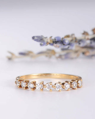 Round Brilliant Cut Moissanite Eternity Wedding Band