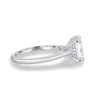 1.90CT Princess Cut Hidden Halo Moissanite Engagement Ring in 14K White Gold - ELITE CARAT