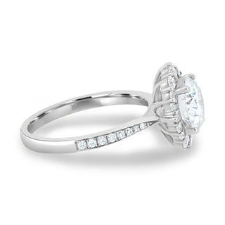 Bague de fiançailles en or massif 14 carats avec diamants et moissanite ronde de 1,35 ct