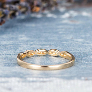 Alliance de mariage assortie en demi-éternité à taille brillant ronde 