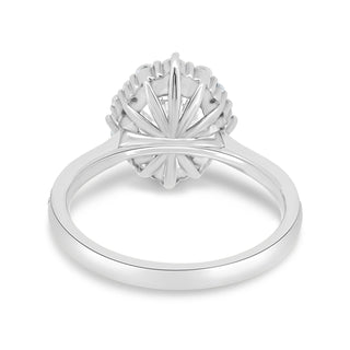 Bague de fiançailles en or massif 14 carats avec diamants et moissanite ronde de 1,35 ct