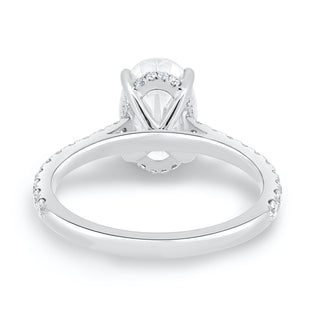 2.20CT Oval Cut Hidden Halo Moissanite Engagement Ring in 14K White Gold - ELITE CARAT