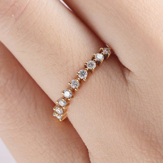 Round Brilliant Cut Moissanite Eternity Wedding Band