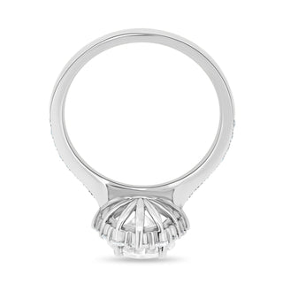 Bague de fiançailles en or massif 14 carats avec diamants et moissanite ronde de 1,35 ct