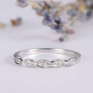 Alliance de mariage assortie en demi-éternité à taille brillant ronde 